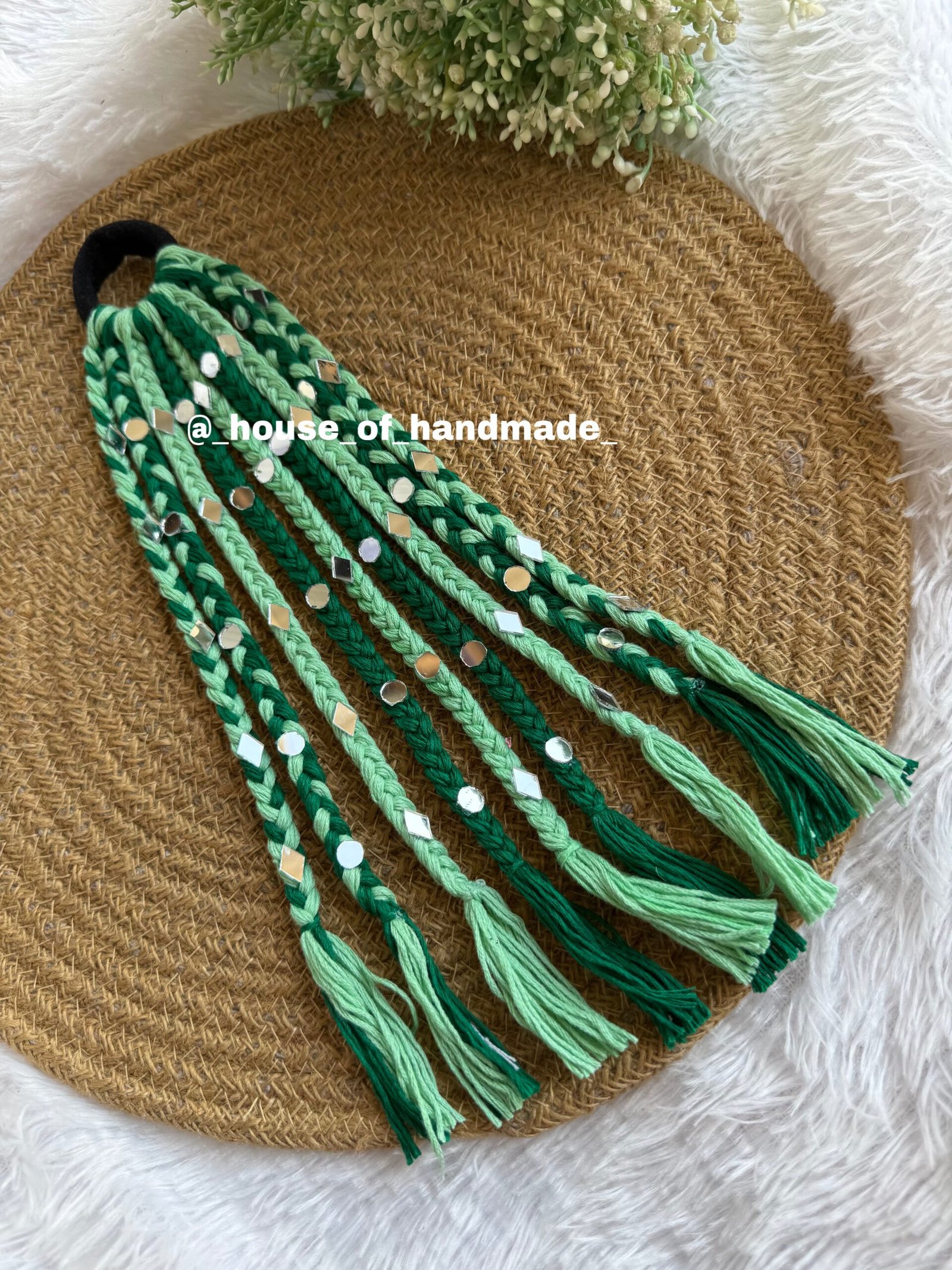 0F9344E1 ABF4 425A B513 43CFB4F82547 scaled Pastel green & dark green boho hair string mirror Pastel green & dark green boho hair string mirror