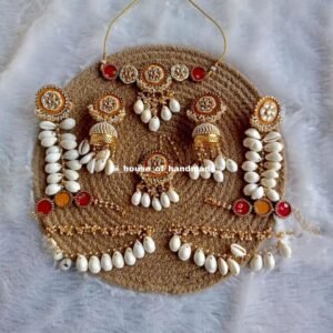 Handmade Shell & Pearl Jewelry Set – Red, Yellow & White for Women
