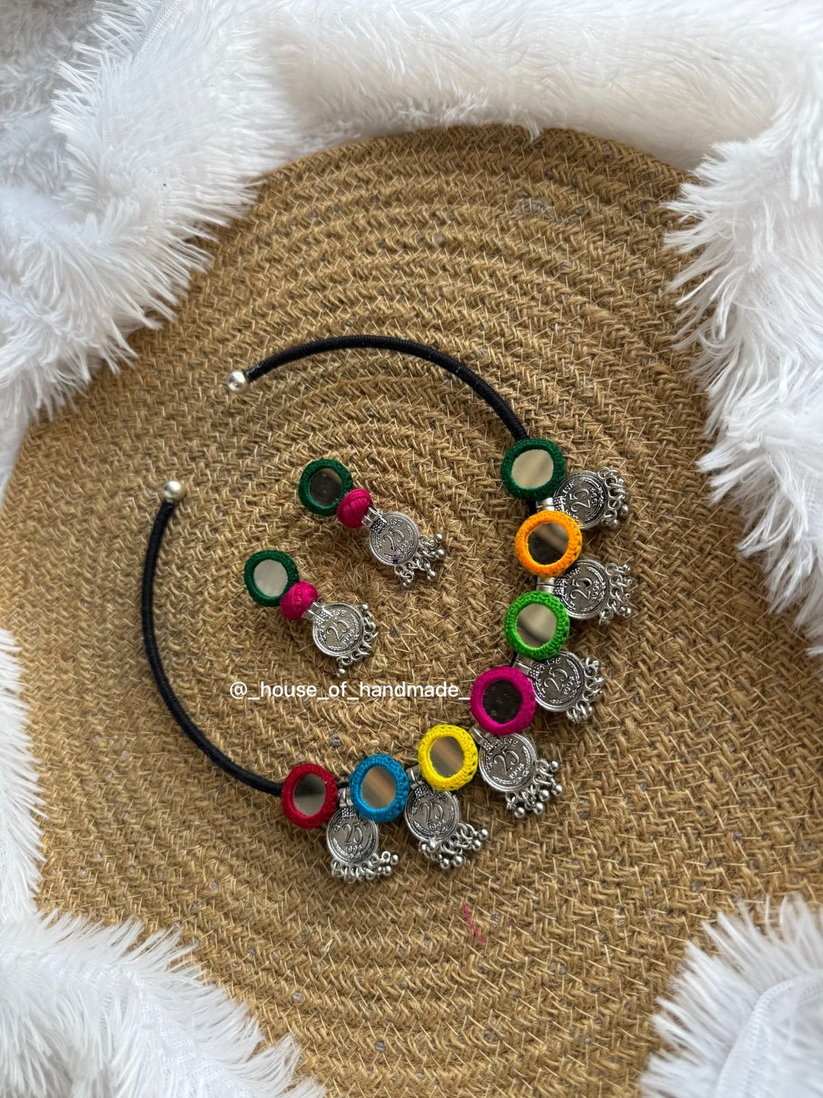 1 6 Handmade Colorful Mirror & Coin Necklace Set – Navratri Special Handmade Colorful Mirror & Coin Necklace Set – Navratri Special