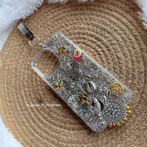 Handmade Ethnic Silver Embellished Phone Case