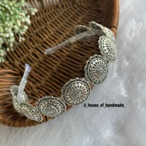 Handmade Oxidized Silver Ethnic Bridal Headband