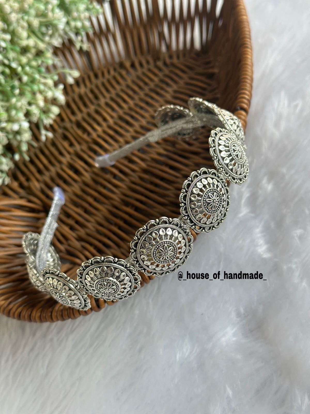 2 12 Handmade Oxidized Silver Ethnic Bridal Headband Handmade Oxidized Silver Ethnic Bridal Headband