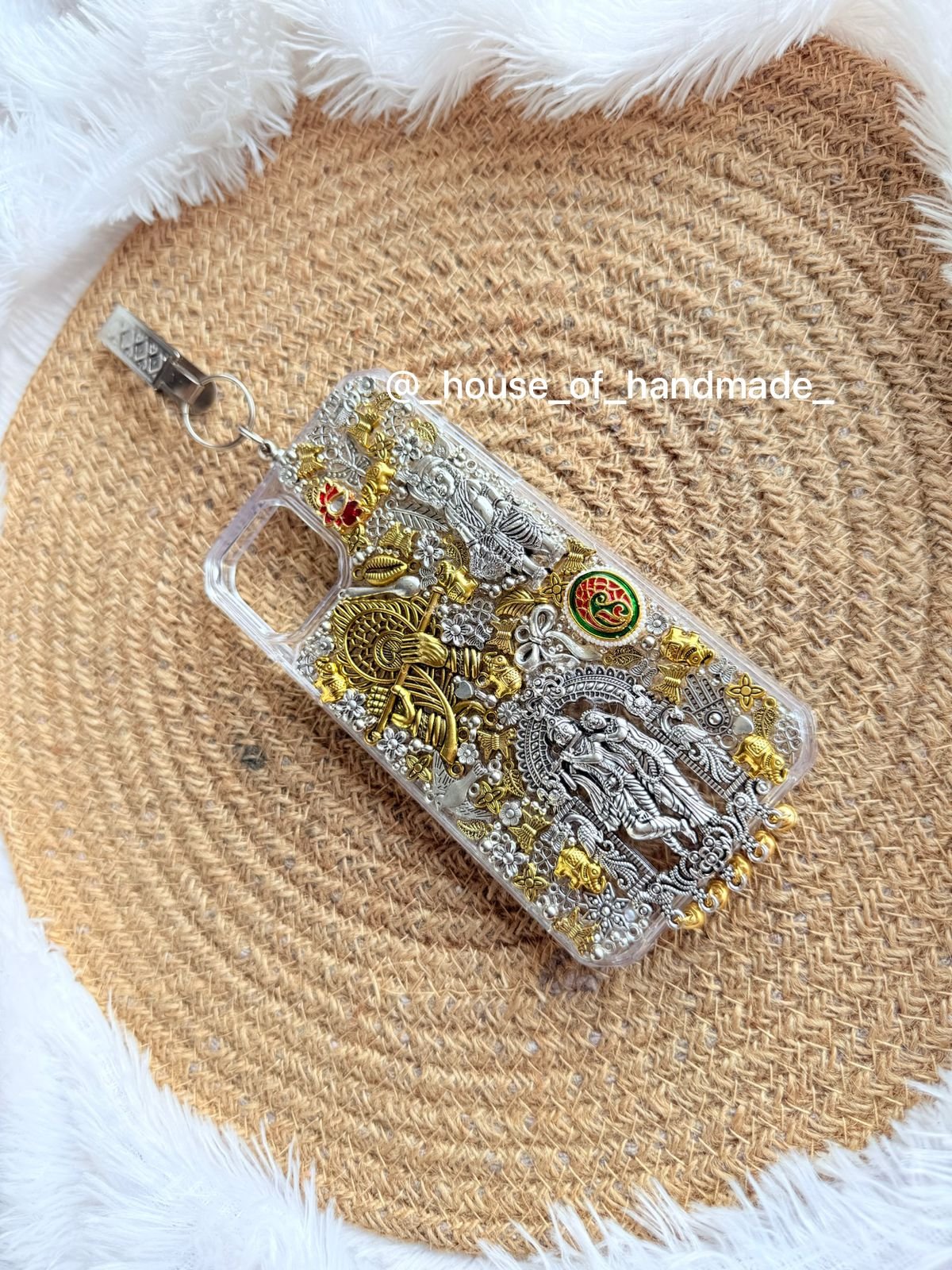 2 6 Handmade Temple-Inspired Silver Ethnic Phone Case Handmade Temple-Inspired Silver Ethnic Phone Case