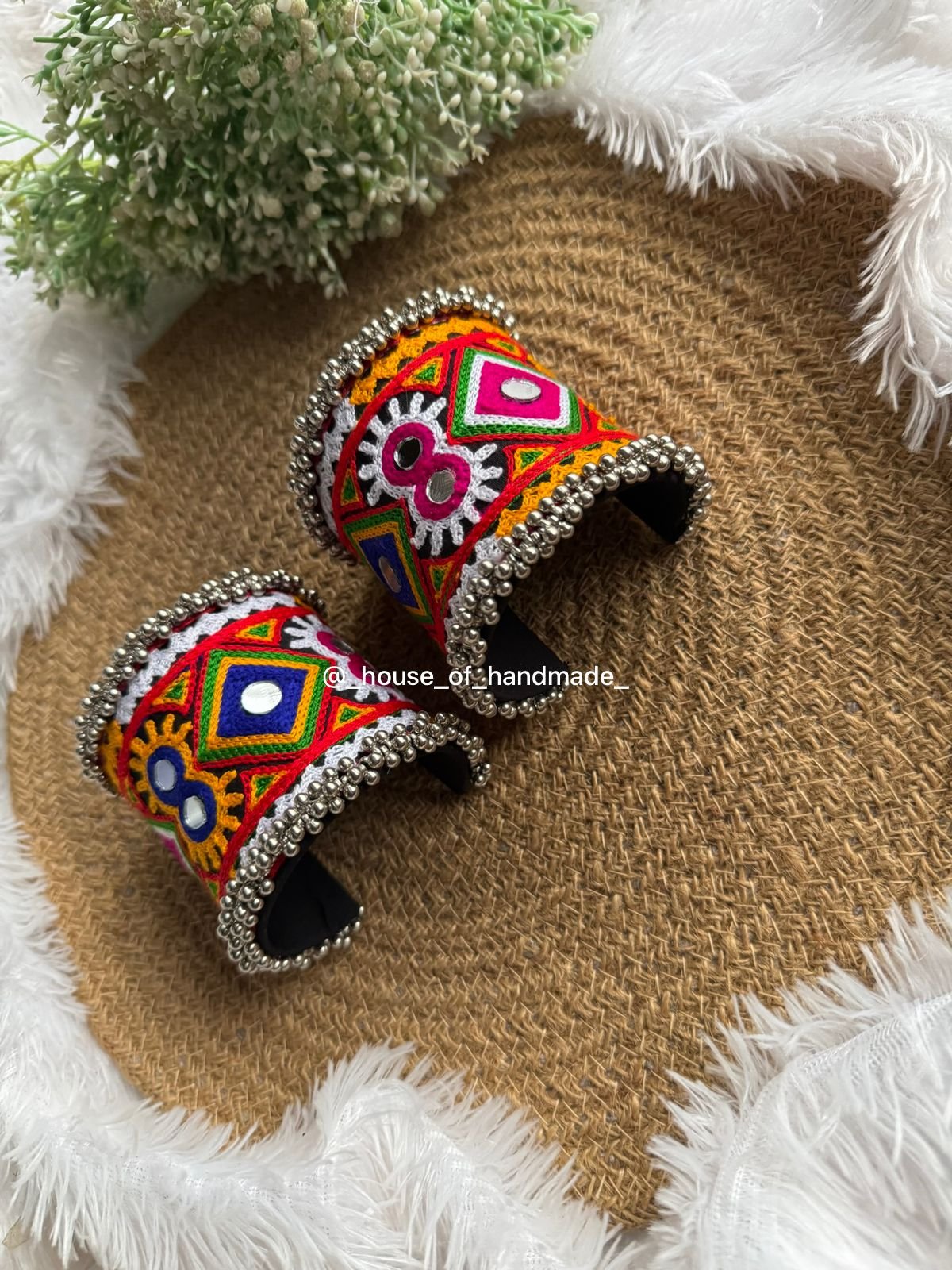 4 13 Colorful Embroidered Handcuffs – Ethnic Festive Accessories Colorful Embroidered Handcuffs – Ethnic Festive Accessories