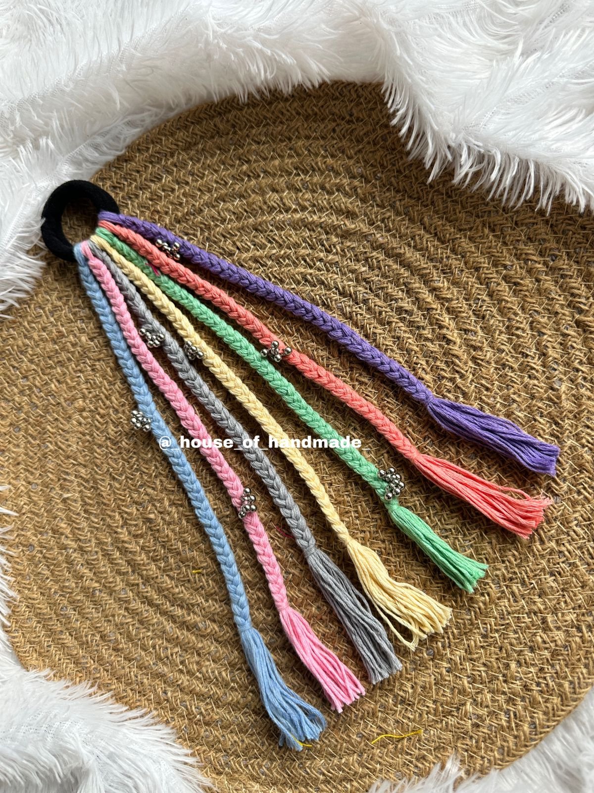 8 Handmade Pastel Boho Hair String with Beads Handmade Pastel Boho Hair String with Beads