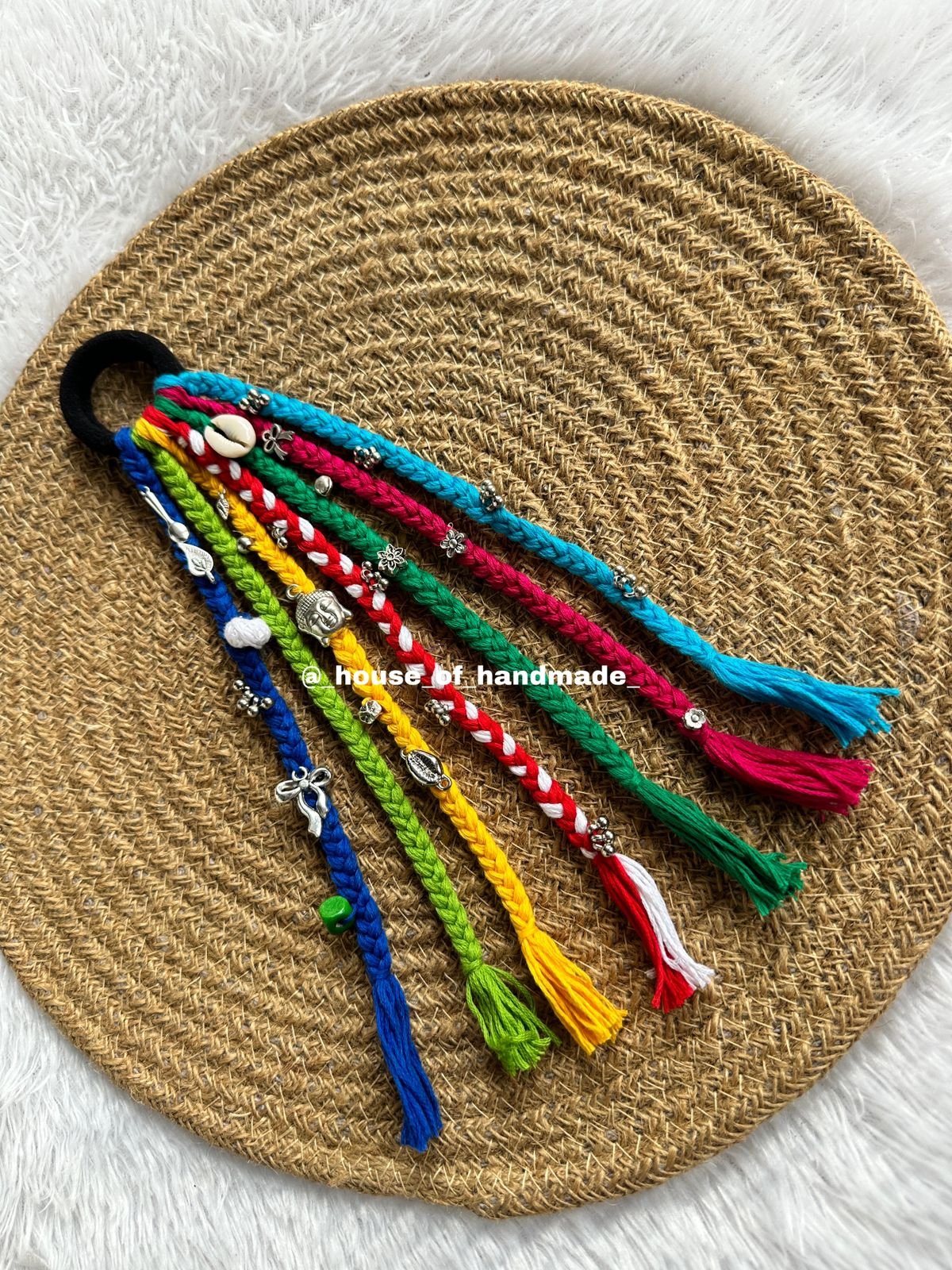 9 Handmade Multicolor Hair String with Charms & Shells Handmade Multicolor Hair String with Charms & Shells