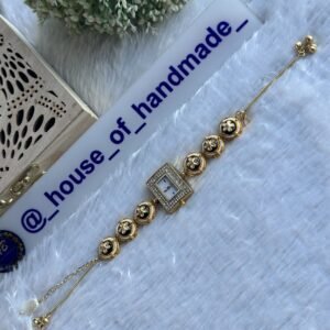 Kashmiri watch with black kundan & hanging