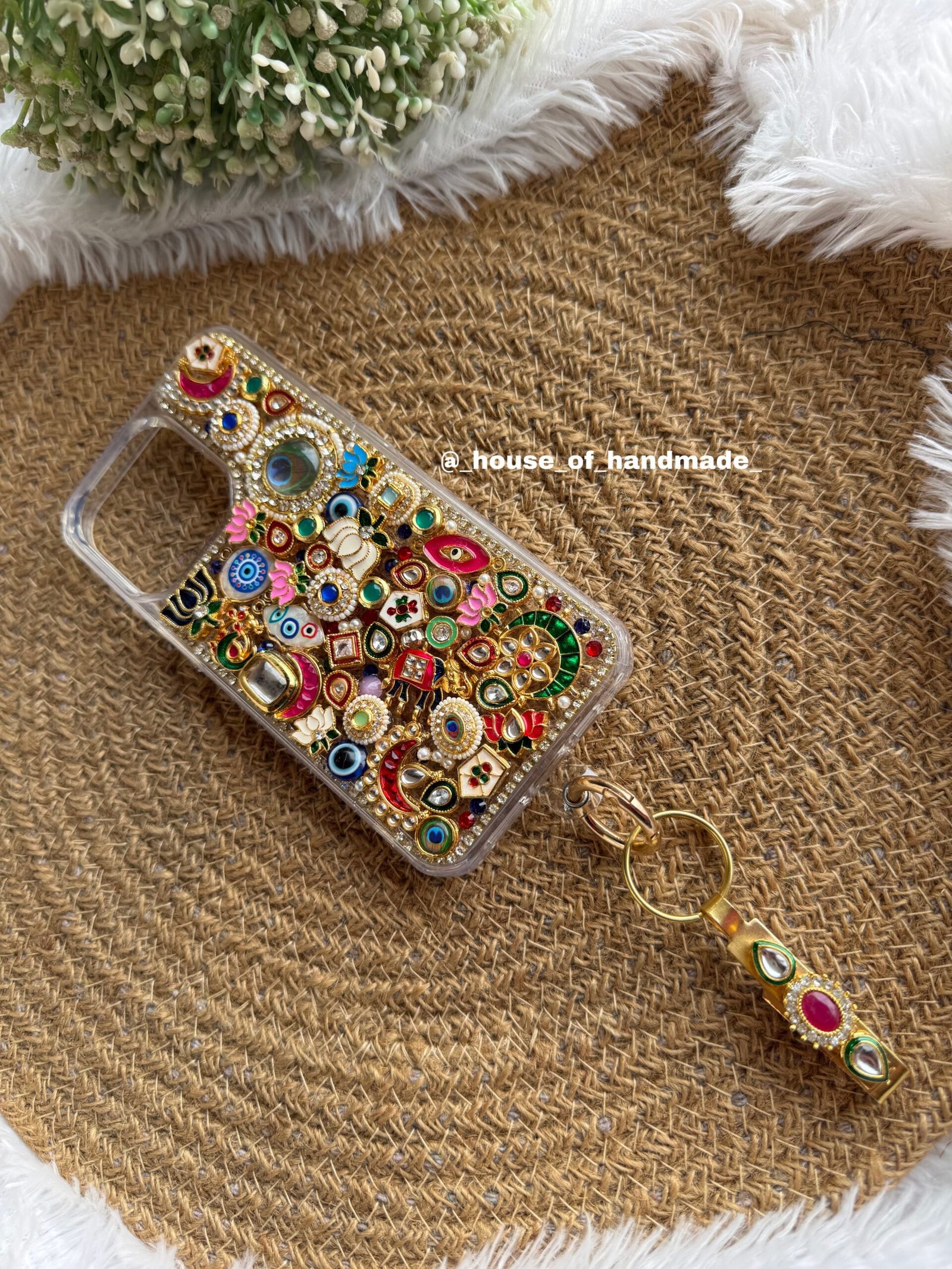 6F663138 4F24 4D6A 8A4E B58C90E9267B scaled Kundan greenish & pinkish vibe phone case with waist hook Kundan greenish & pinkish vibe phone case with waist hook